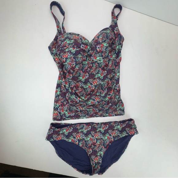 Bond Eye Two Piece Tankini Swim Top and Bottoms Size 6 - Picture 4 of 15